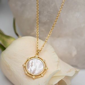 14K Gold Filled White Shell Pearl Pendant